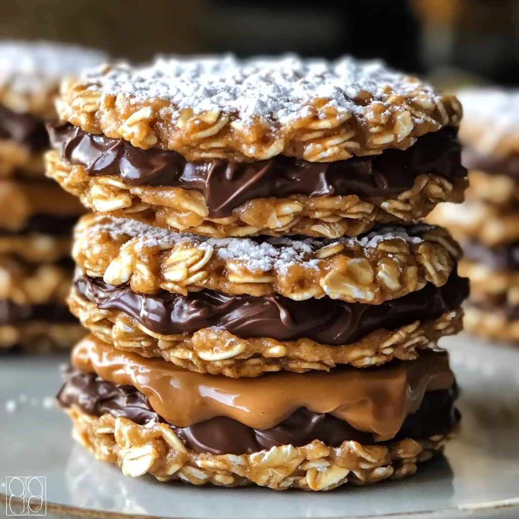 No-Bake Peanut Butter Oatmeal Sandwich Cookies