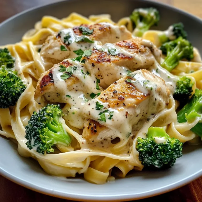 Creamy Chicken Alfredo with Broccoli & Fettuccine