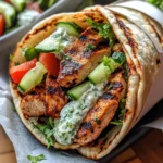 Greek Chicken Gyros with Cucumber Tzatziki