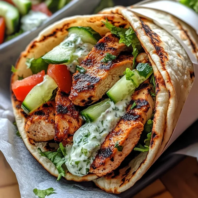 Greek Chicken Gyros with Cucumber Tzatziki