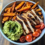 Grilled Chicken Power Bowl with Sweet Potato Fries & Fresh Guac