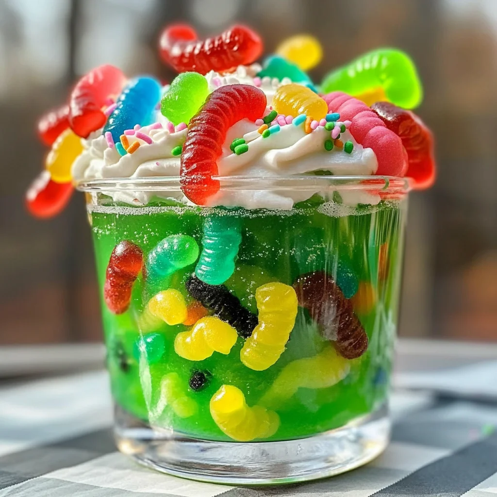 Gummy Worm Jello Cups Recipe