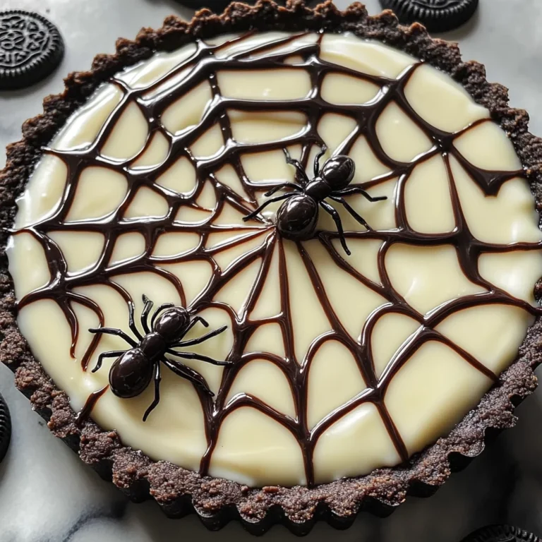 Halloween Chocolate Spiderweb Tart
