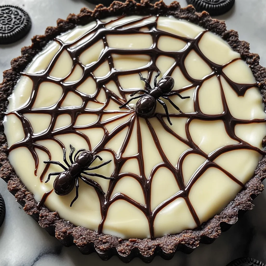 Halloween Chocolate Spiderweb Tart