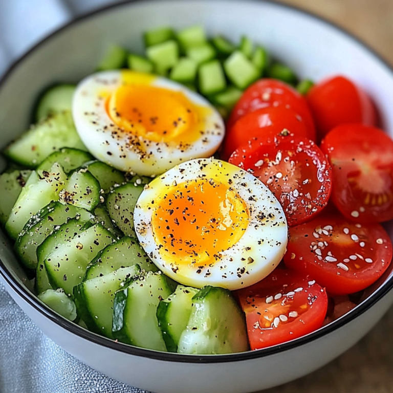 Egg, Cucumber & Tomato Salad Bowl
