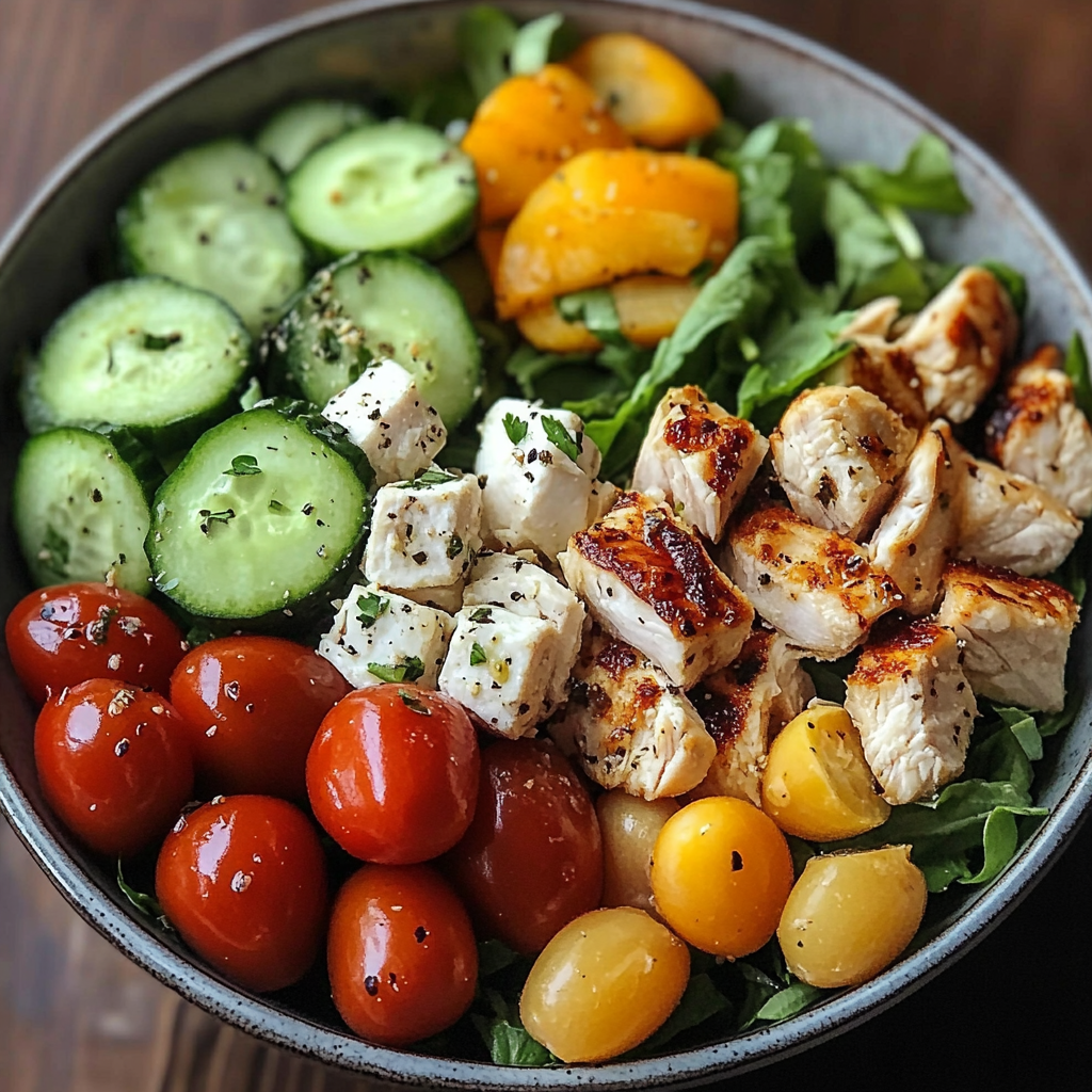 Mediterranean Chicken Salad Bowl