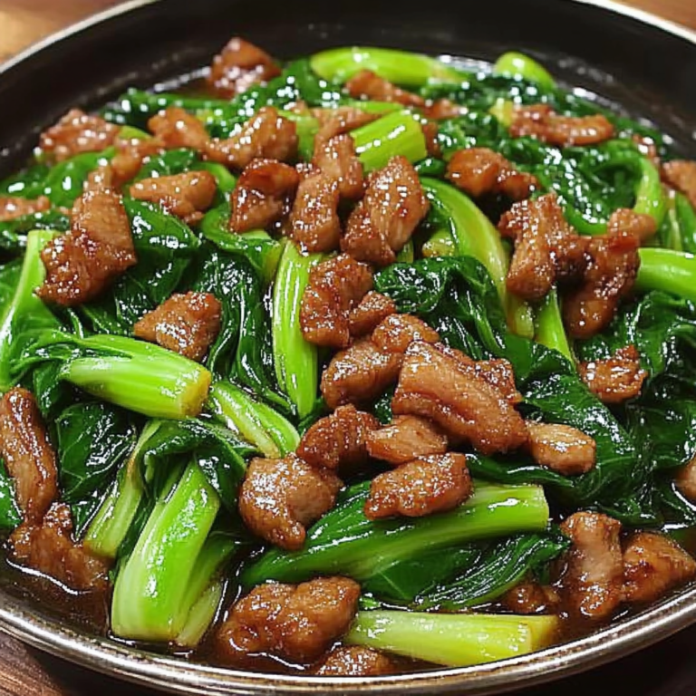 Stir-Fried beef with Bok Choy in Garlic-Ginger Sauce